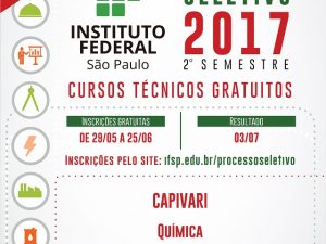 IFSP Capivari oferece 40 vagas para curso Técnico em Química